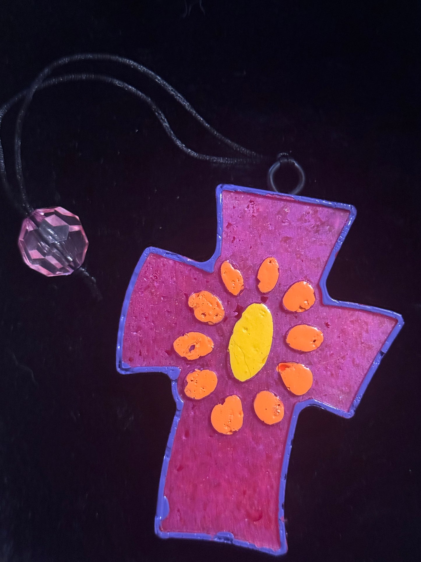 Cross with Flower Freshie