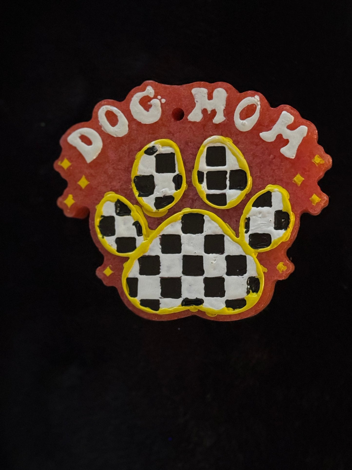 Dog Mom with Checkerboard Print Freshie