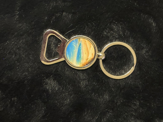 Round Bottle Opener Key Chain