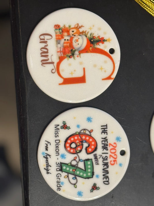 Ceramic Double Sided Ornaments